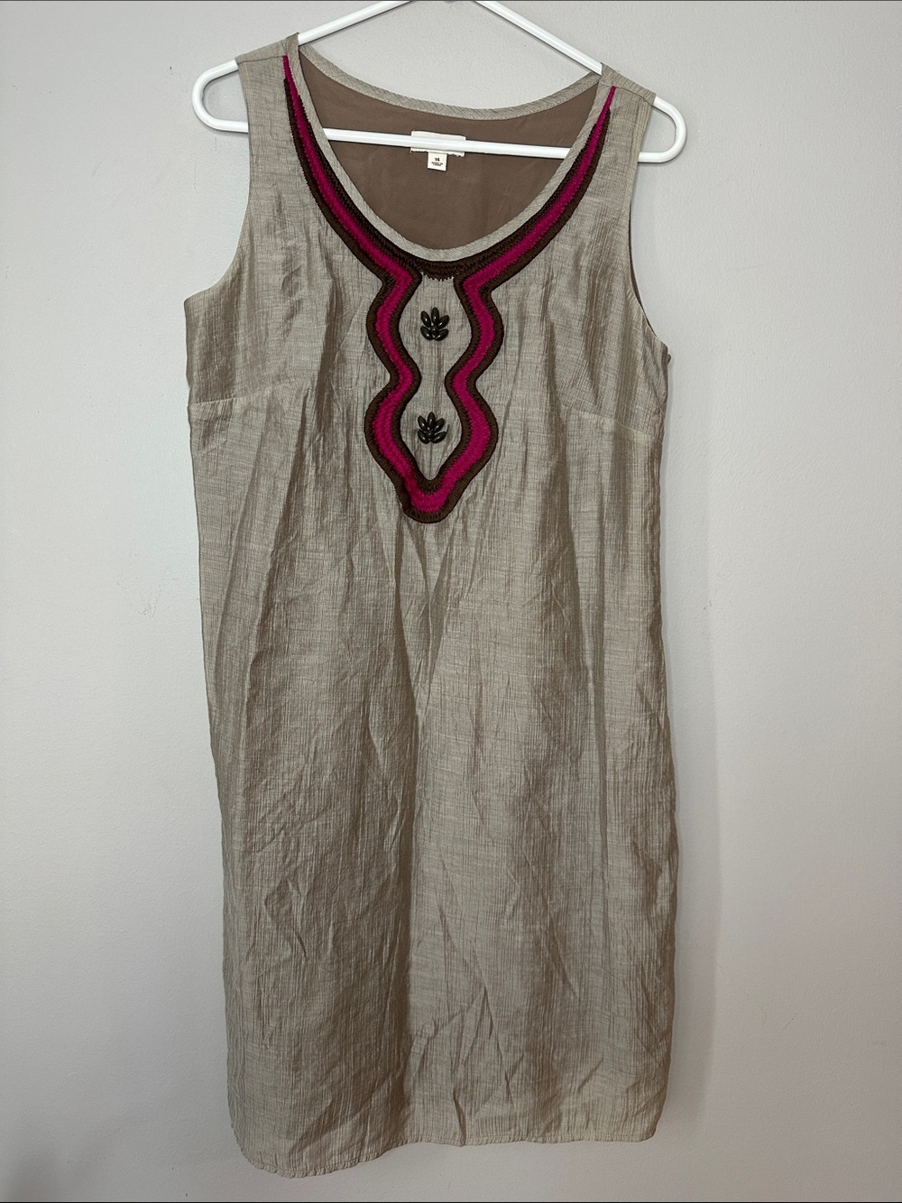 Merona gray/beige sleeveless dress size 14